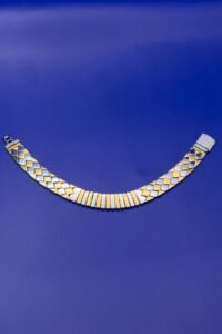 Sterling Silver 925 Men Bracelet (Zigzag Gold-Silver Design – 33.320 gm)