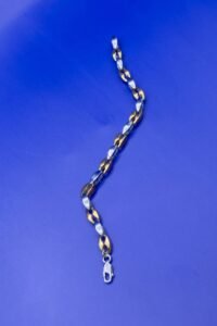 Silver Gold Dual Tone Designer Bracelet (13.260 gm)