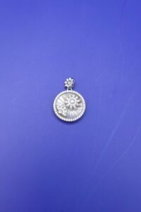 Silver Floral Round Designer Pendant (3.130 gm)