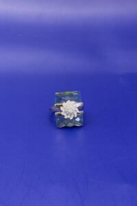 Silver Green Stone Designer Ring (6.200 gm)